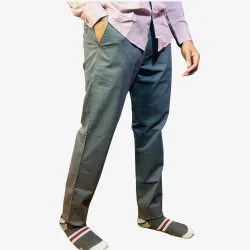 Men's Charcoal Grey Slim Fit Cotton Chino Pants – Stretch Casual Trousers for Office & Everyday Wear